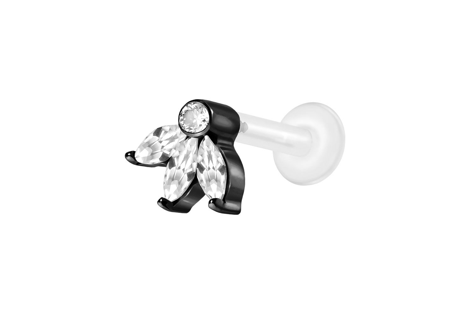 PTFE Labret mit Innengewinde + Titan-Aufsatz LOTUSBLÜTE